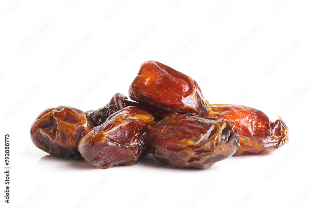 Pile of dates isolated on white background. Arabic food Pile of dates isolated on white background. Arabic food