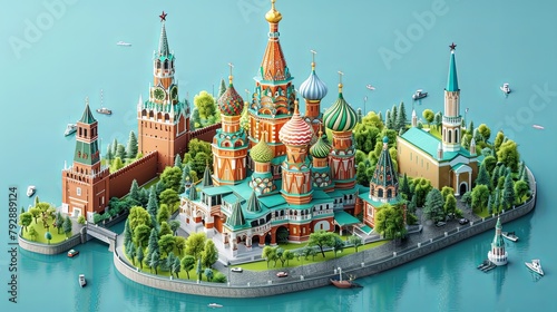 This adorable russia image perfectly captures the iconic landmarks and ambiance of the city, Generated by AI
