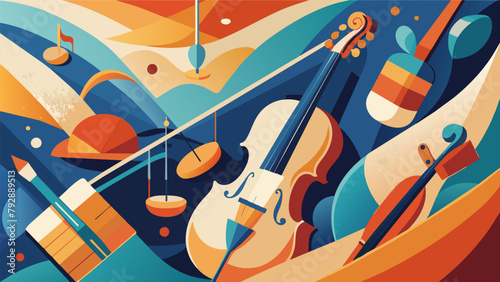 From the gentle sway of a violin to the fierce crescendo of a drum every note is meticulously captured in vivid hues and swirling patterns on