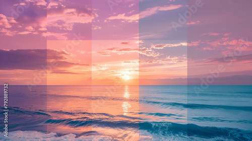 a series of captivating background color schemes suitable for various design projects. Imagine a palette inspired by a vibrant sunset, blending warm shades of orange, pink, and purple to create a sens