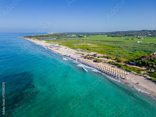 aerial view of Torre Mozza beach, Puglia, Italy