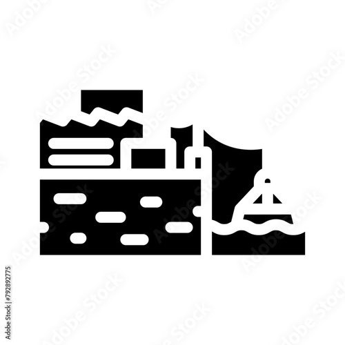coastal power tidal power glyph icon vector. coastal power tidal power sign. isolated symbol illustration