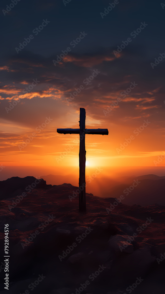 Cross background with copy space, Christian cross Cross background with copy space, Christian cross