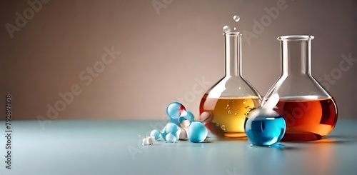 isolated on soft background with copy space chemicals concept, illustration