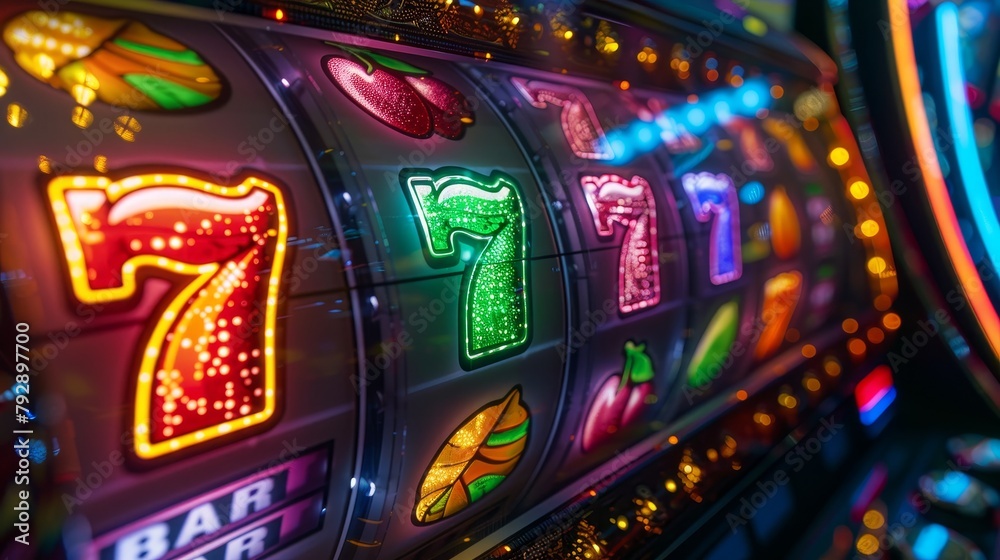Slot Machine Symbols: A photo showcasing the different colored and shaped symbols on a slot machine Slot Machine Symbols: A photo showcasing the different colored and shaped symbols on a slot machine