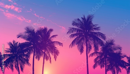 "Sunset Palms: Retrofuturistic Tropical Vibes" © FU