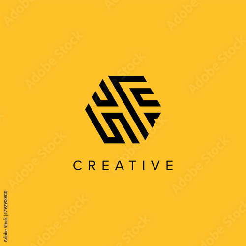 Alphabet Letters HF FH Creative Luxury Logo Initial Based Monogram Icon Vector Elements