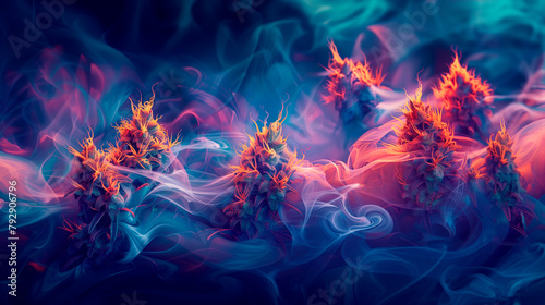 Psychedelic cannabis background photo