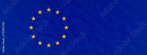 European elections 2024 concept illustration - Flag of europe background banner