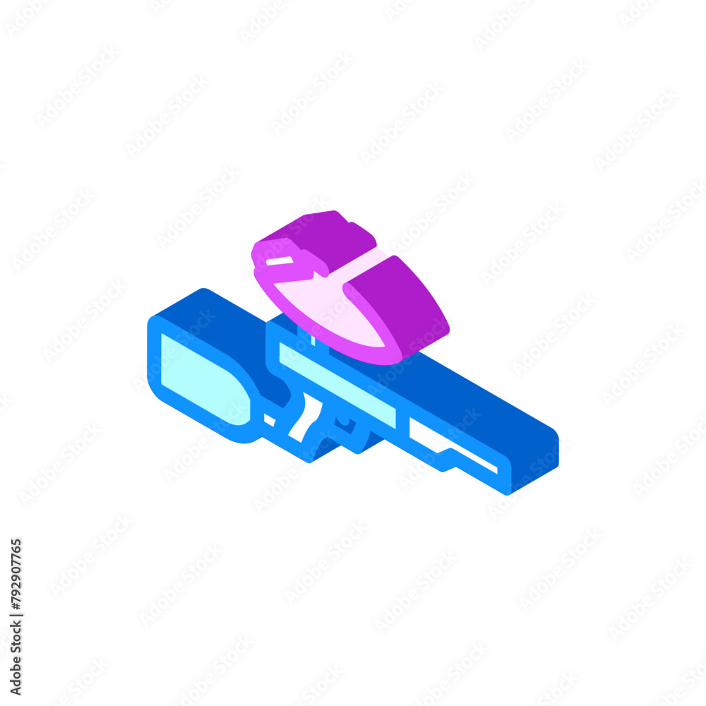 gun paintball game isometric icon vector. gun paintball game sign. isolated symbol illustration gun paintball game isometric icon vector. gun paintball game sign. isolated symbol illustration