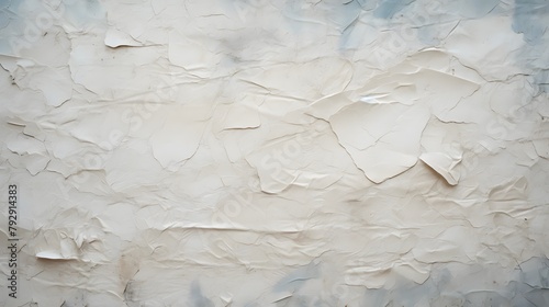 texture papier peint déchiré blanc gris, craquelé et froissé, généré par IA