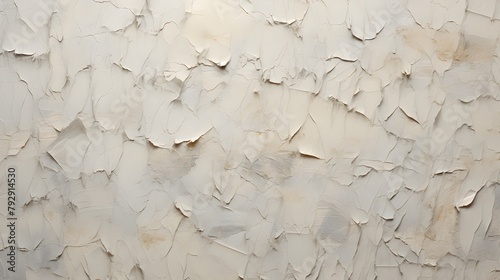 texture papier peint déchiré blanc, craquelé et froissé, généré par IA