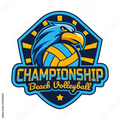 Beach Volleyball championship logo vector