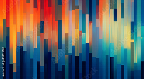 Multi-colored vertical bars; colorful background
