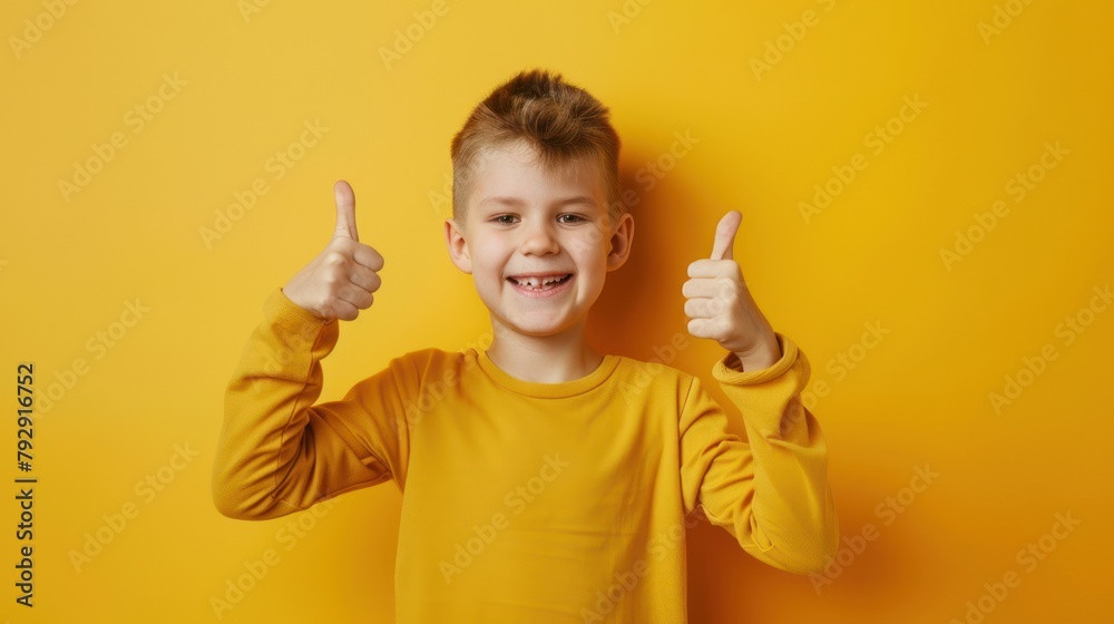 Cheerful young man with thumbs up, smiling happily Cheerful young man with thumbs up, smiling happily