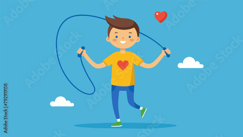 A student practicing skipping rope with a weighted rope their breaths coming in short gasps as they push their heart rate to its peak.