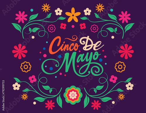 Cinco De Mayo banner, background, flyer, logo frame border vector pattern illustration for Happy Cinco de Mayo fiesta decorations May 5, federal holiday in Mexico