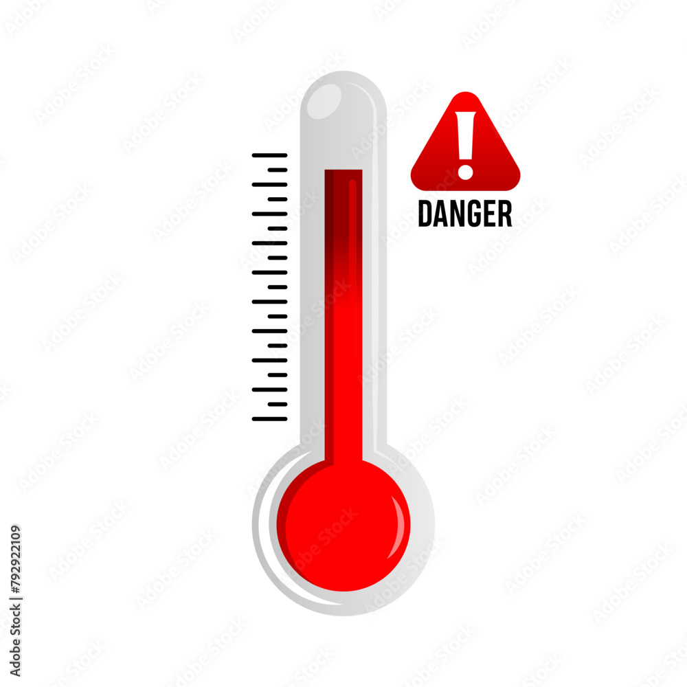 High Temperature Warning Icon flat vector design High Temperature Warning Icon flat vector design