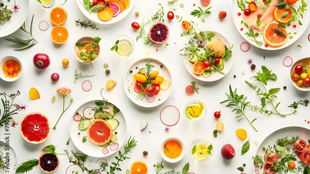 Seasonal Cooking Artful Food Styling and Presentation in SVG Style Seasonal Cooking Artful Food Styling and Presentation in SVG Style