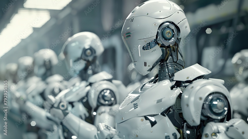 These robots exhibit advanced AI capabilities and are equipped with intricate mechanical parts, performing tasks with precision and efficiency. These robots exhibit advanced AI capabilities and are equipped with intricate mechanical parts, performing tasks with precision and efficiency.