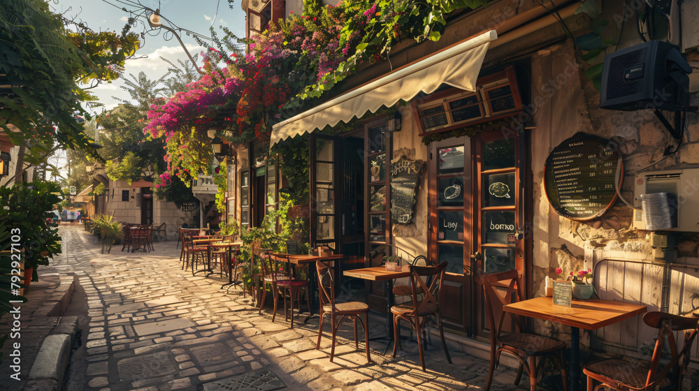 Cafe on the old street in Limassol Cyprus.