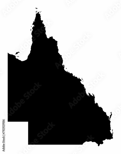 Queensland silhouette map