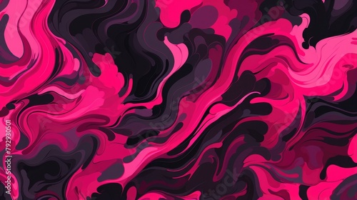 Vivid Pink and Black Marble Abstract Background