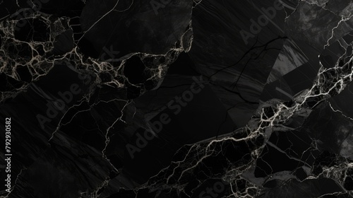 Elegant Black Marble Texture with Intricate Gold Veins