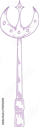 Magic wands doodle set. Fairytale element in sketch style. Hand drawn vector illustration isolated on white background.