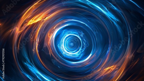 Vibrant Digital Art with a Swirling Pattern and Radiant Colors. photo