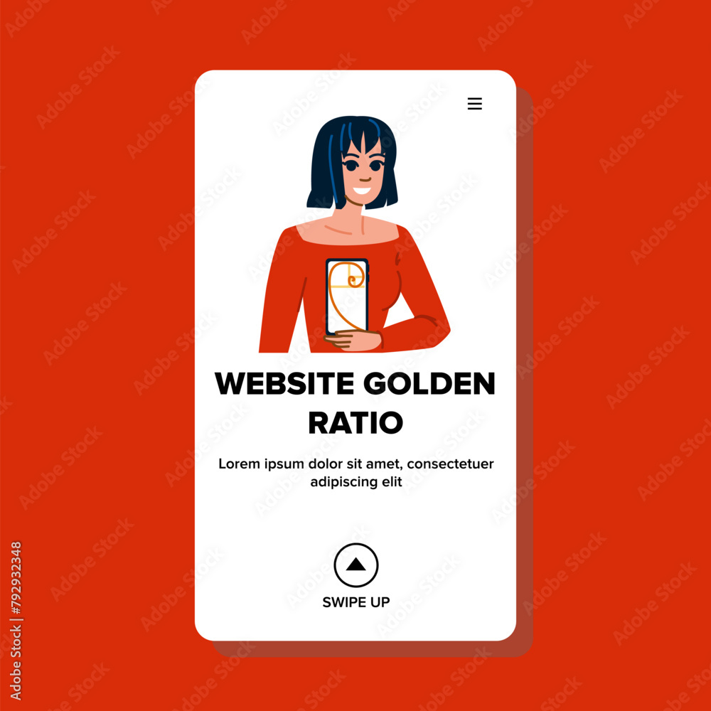 proportion website golden ratio vector. symmetry structure, grid ...