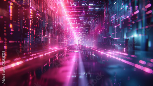Cyberspace ablaze with neon geometry  a testament to AI s creativity. 