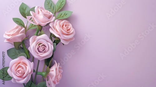 Celebrate Mother s Day with a charming greeting card featuring a beautiful bouquet of handcrafted roses set against a lovely soft purple backdrop
