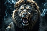 lion head with background content created with generative AI software