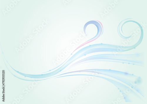 abstract background with glowing wave. Shiny moving lines design element. Modern purple blue gradient flowing wave lines. Futuristic technology concept. Vector illustration © thanakom