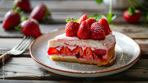 strawberry shortcake  cheesecake with strawberries  delicious dessert