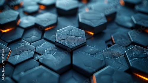 This abstract futuristic hexagon shape can be used as a background or as decoration