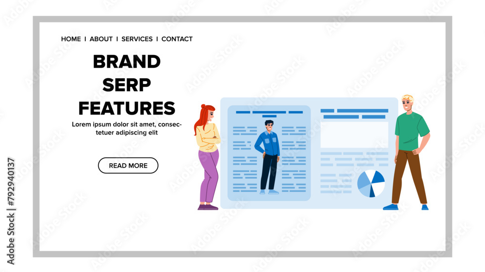 search brand serp features vector. engine results, page snippet, panel carousel search brand serp features web flat cartoon illustration search brand serp features vector. engine results, page snippet, panel carousel search brand serp features web flat cartoon illustration