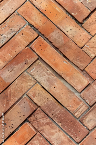 Detailed Terracotta Herringbone Floor Pattern for Seamless Backgrounds