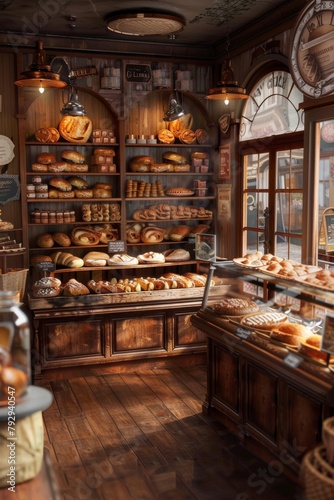 Warm and Cozy Bakery VibeBustling Atmosphere and Aromatic Delights © Bendix