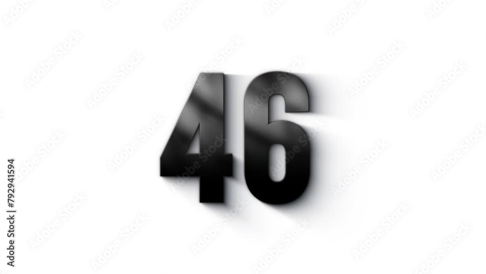 Black number 46 burns with fire, number with particles and ash, numerology, number forty six, alpha channel Black number 46 burns with fire, number with particles and ash, numerology, number forty six, alpha channel
