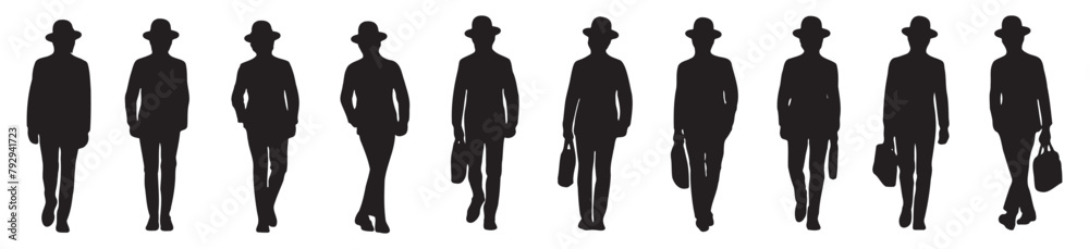vector illustration of businessman and businessman silhouettes