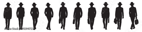 vector illustration of businessman and businessman silhouettes