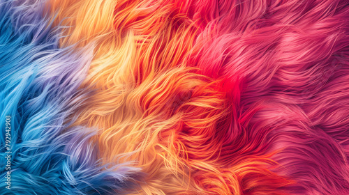 Abstract wave of colorful wool or fur background