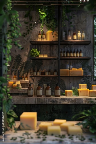 handmade soap kitchenscents mingling in bar - aromatic spa concept