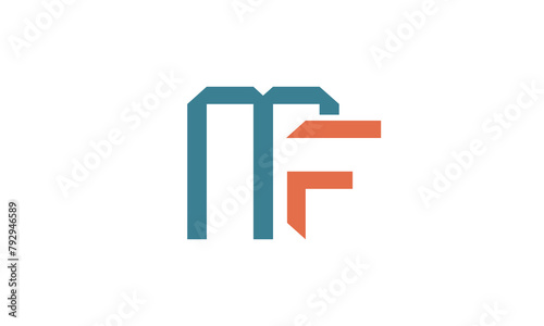 Alphabet letters Initials Monogram logo MF, FM, M and F