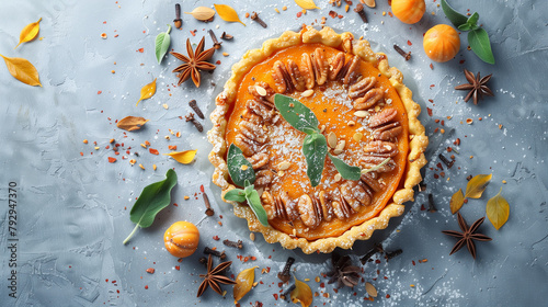 Indulge in the comforting warmth of autumn with our Pumpkin Spice Tart, a delectable treat that embodies the essence of the season. Crafted with care, this tart features a velvety pumpkin filling