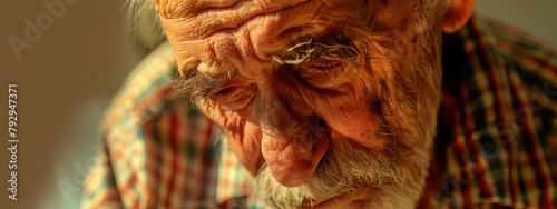 portrait of a sad elderly man. selective focus. © yanadjan