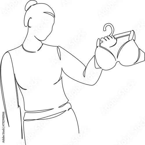 woman buys underwear