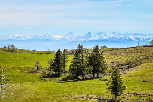 Creux du Van, Val-de-Travers, Noiraigue, Felsenarena, Felsen, Wanderweg, Aussichtspunkt, Panorama, Alpen, Areuse-Schlucht, Neuenburg, Waadt, Jura, Frühling, Schweiz photo